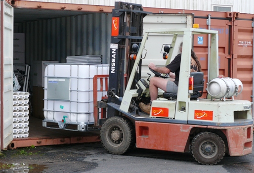 loading hydroponic equipment